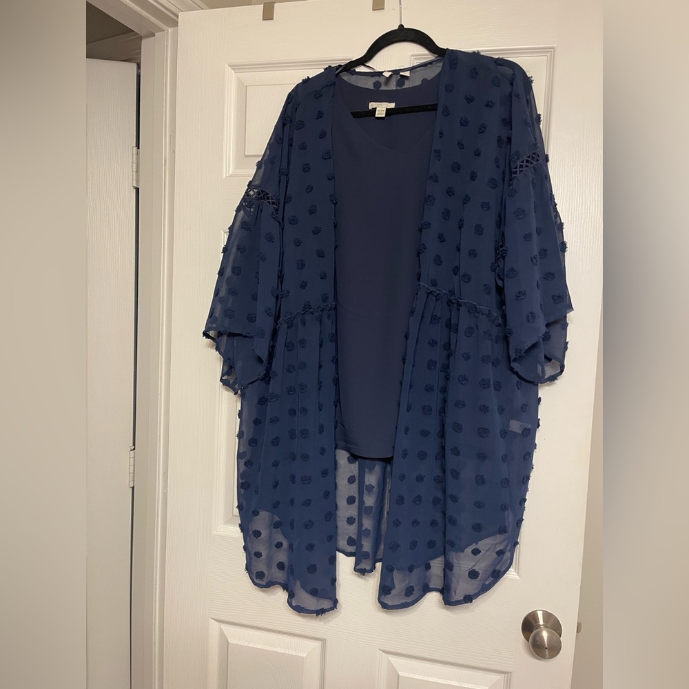 Chic Blue Sheer Kimono Cardigan